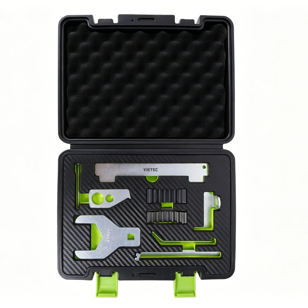 GM 1.4 1.6 1.8 16V Engine Timing Tool Set 6 Open VIKTEC timing tool kit for GM, Opel and Chevrolet 1.4L, 1.6L and 1.8L engines, including a 41mm water pump wrench and socket wrench.