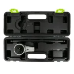 Open VIKTEC torque multiplier wrench set with reaction bar, extension handle and accessories arranged in a molded carrying case.