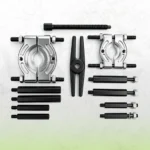 Bearing separator plates, puller beam, threaded rods and accessories displayed separately.