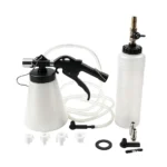 VIKTEC VT01294A 0.75L pneumatic vacuum brake and clutch bleeder kit with refill bottle, hose and adapters for one-person brake fluid bleeding.