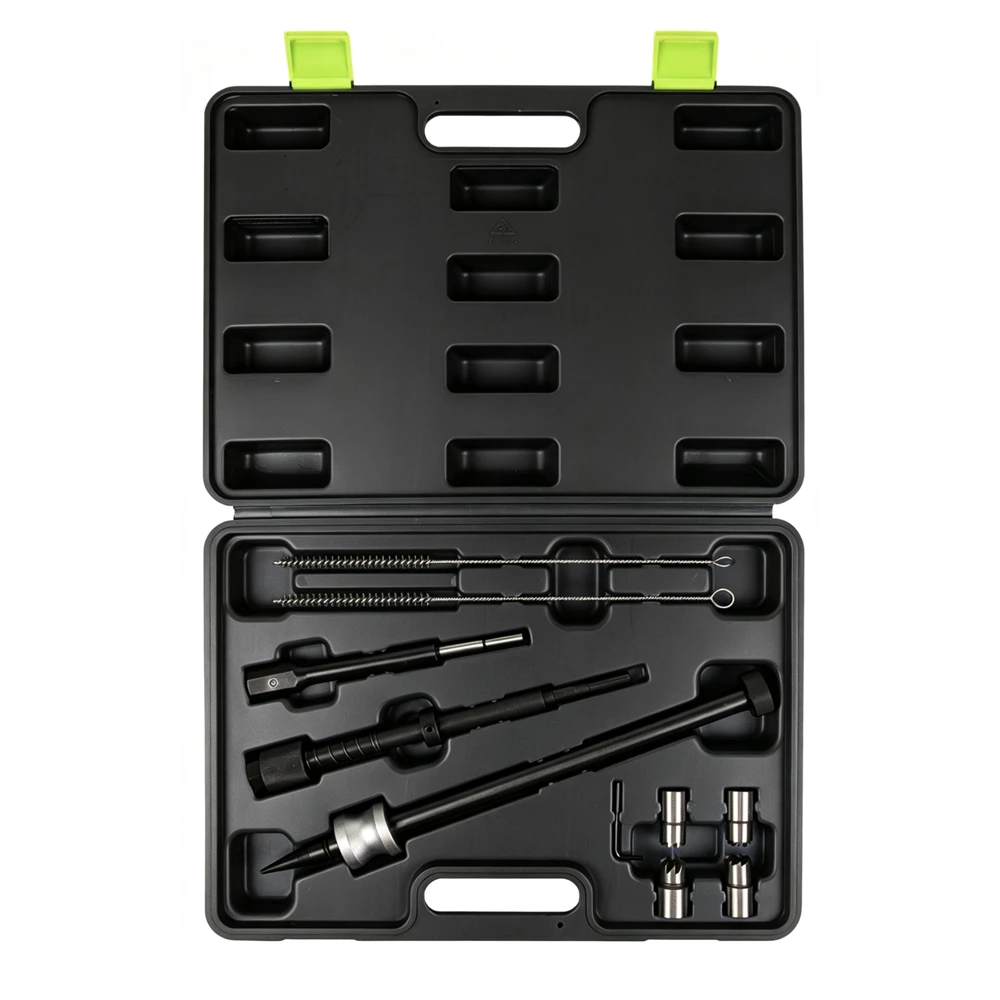 8PC Diesel Injector Seat Cutter Reamer Set 3 VIKTEC VT17186 10PC master diesel injector service kit for injector removal, cleaning and maintenance during automotive diesel engine repair.