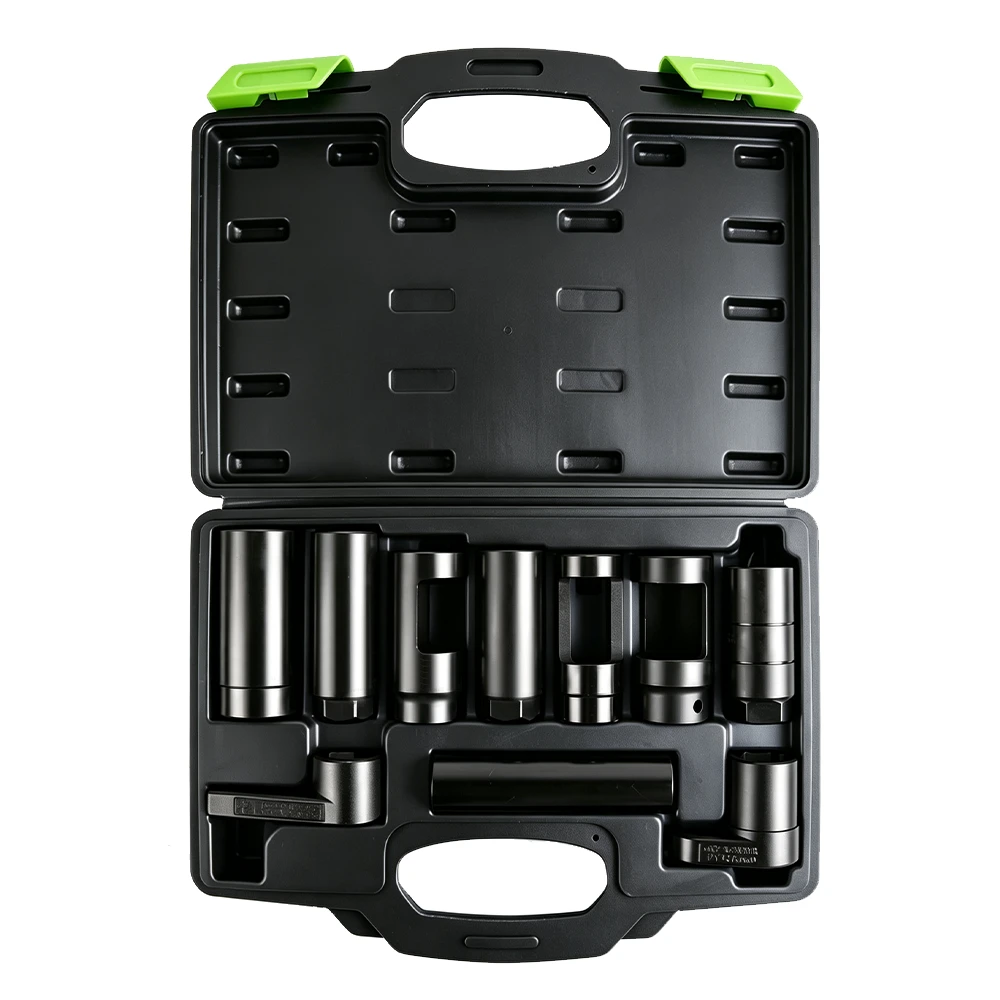 10PC 3/8in and 1/2in Drive Oxygen Sensor Socket Set 5 10PC oxygen sensor socket set for lambda sensors injectors and thermal switches