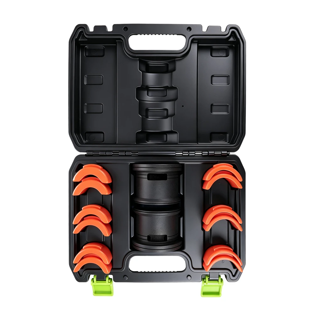 Motorcycle Fork Seal Driver Set 35–50mm 5 VIKTEC VT13085D 14PC universal motorcycle fork seal driver kit with 35/36, 40/41, 42/43, 45/46, 47/48 and 49/50mm adapters.