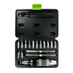 VIKTEC VT13390 18PC heavy duty impact screwdriver set with Phillips, slotted and hex bits for loosening stubborn and seized fasteners.