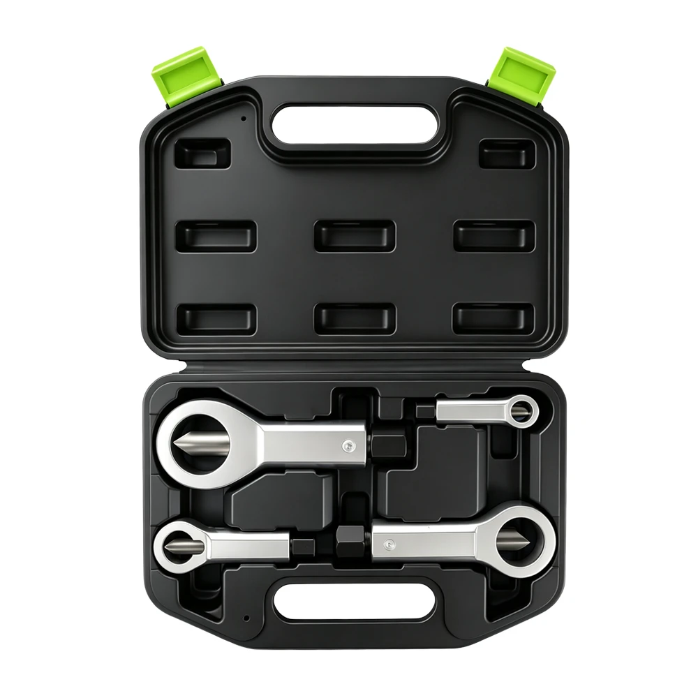 4PC Heavy Duty Nut Splitter Set 9–27mm 6 VIKTEC VT01200 4PC heavy duty nut splitter set for removing seized, rusted or damaged nuts without damaging the bolt threads.