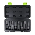 VIKTEC VT13101D 8PC 1/2 inch drive hex impact socket bit set including H5, H6, H8, H10, H12, H14, H16 and H18 sizes.