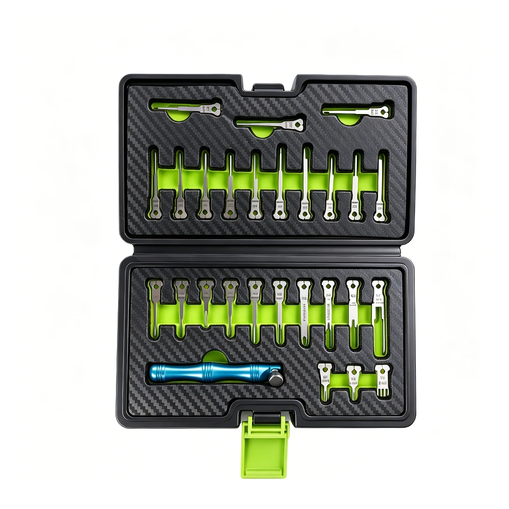 5PC Terminal Pin Extractor Tool Kit with Replacement Tips 6 VIKTEC VT13009D automotive terminal release tool set for safely removing electrical connector terminals, pins and contacts without damaging vehicle wiring.