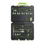VIKTEC VT01765B diesel injector seat cutter and cleaning tool kit with reamers, brushes, guide rods and T-handle in carrying case.