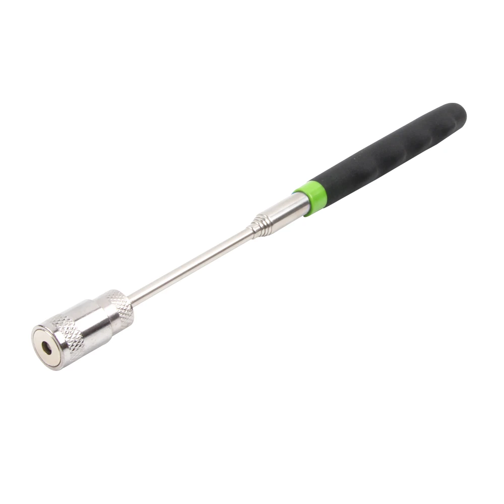 Telescopic Lighted Magnetic Pick-Up Tool 6 VIKTEC VT01205 flexible magnetic pickup tool with long reach shaft and magnetic head for retrieving metal parts in confined spaces.