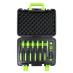 VIKTEC VT20334 precision screwdriver set with multiple fine-tip drivers, voltage tester and ergonomic handle supplied in a protective storage case.
