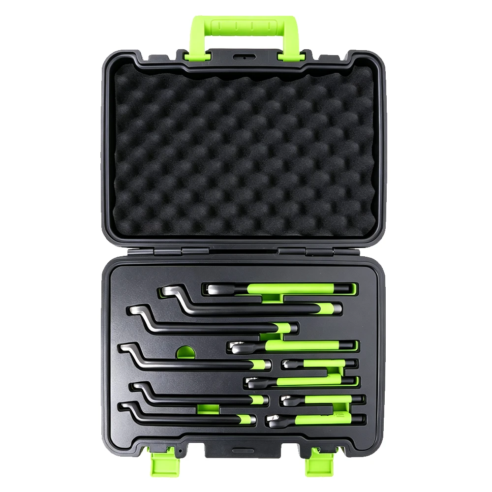 12PC 1000V VDE Insulated Open and Box End Spanner Set 5 VIKTEC VT20331 professional angled pry bar set with multiple lengths and bent tips for automotive repair, positioning and component removal.