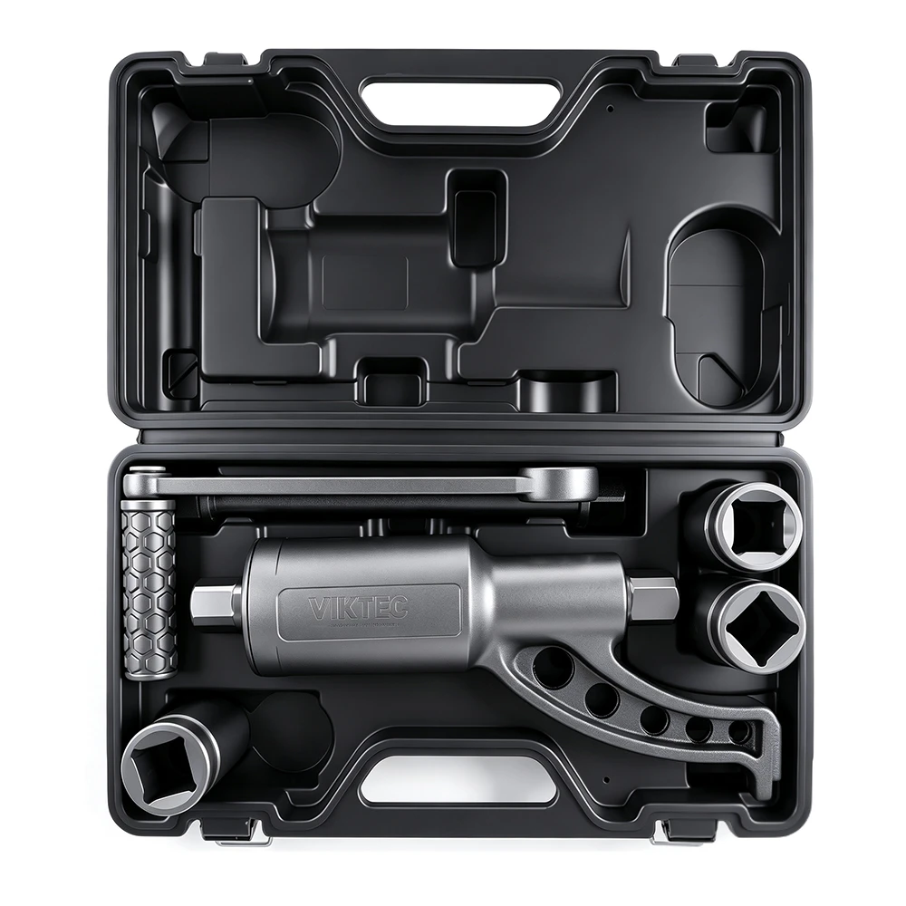 VIKTEC VT01035 manual torque multiplier wrench kit with sockets for truck wheel nut removal and installation