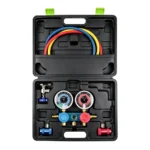 VT01048H R1234yf 2-Wege-Manometer-Set für die Druckprüfung, Befüllung und Wartung von Kfz-Klimaanlagen mit dem Kältemittel R1234yf.