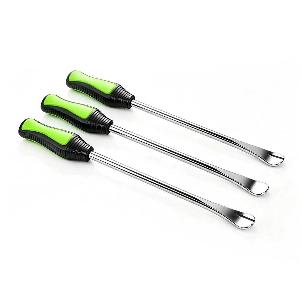 3PC Motorcycle Tyre Lever Set 300mm 4 VT01125B 3PC deluxe tyre lever set with long steel levers and ergonomic handles for motorcycle tyre removal and installation