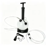 VIKTEC VT01294T1 brake fluid extractor with hand pump, transparent hoses and accessories for brake fluid service