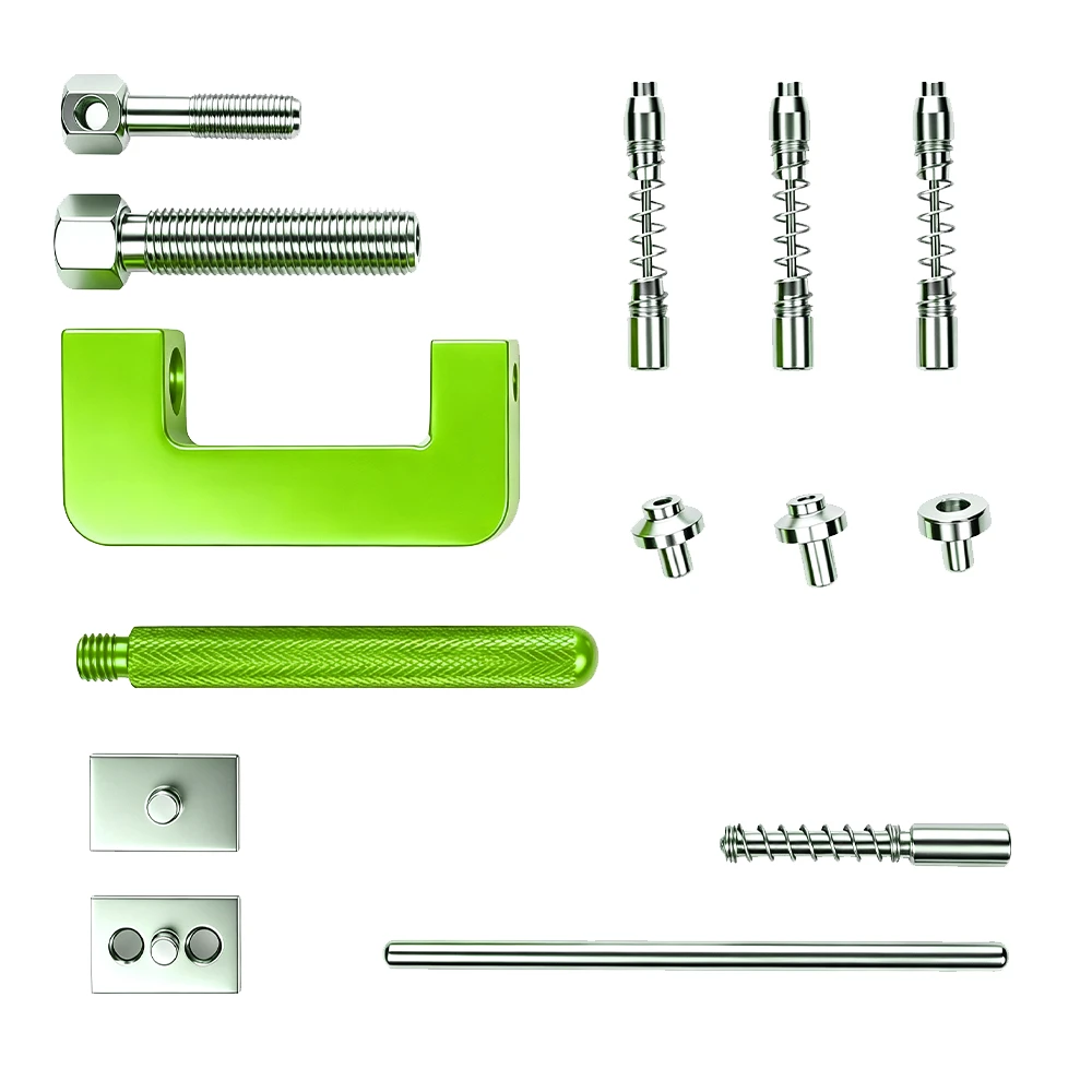 Universal Chain Breaker & Riveting Tool Set 35–630 1 VT01420 motorcycle chain breaker and riveting tool set with pins dies and press components for breaking and joining drive and cam chains