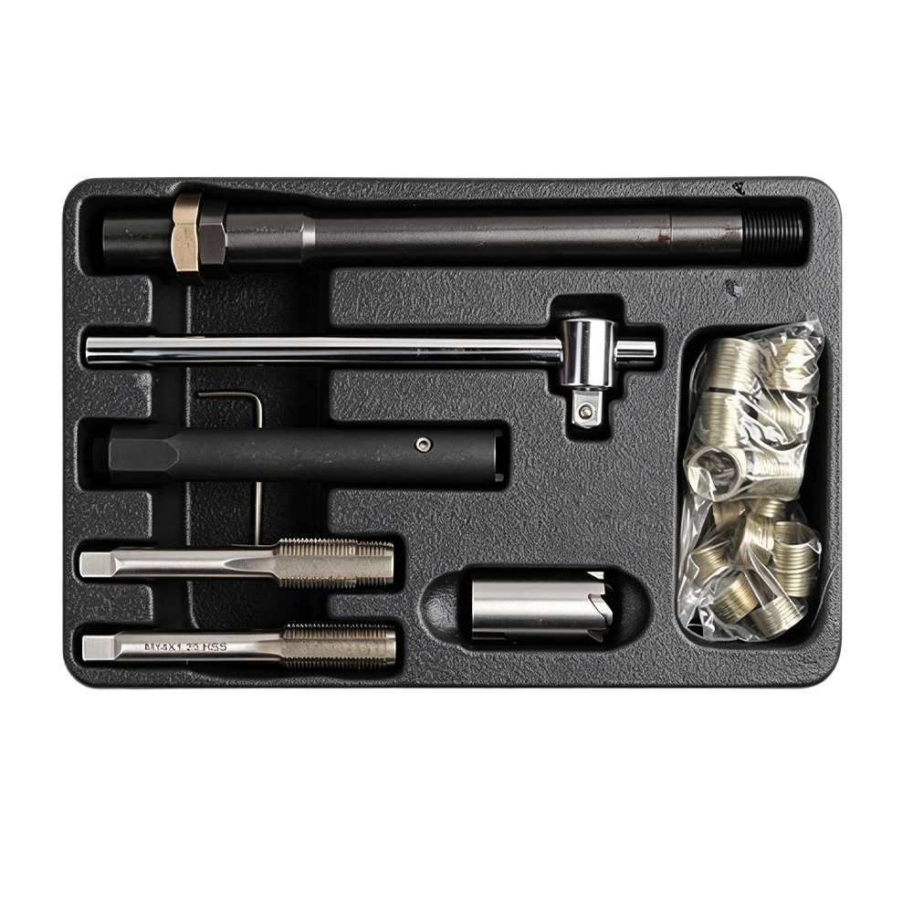 VT01497 M14 x 1.25 spark plug thread repair kit with taps seat cutter insert driver and thread repair inserts