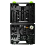 VT01601 master compression test set for petrol and diesel engines with pressure gauge hoses and multiple injector and glow plug adapters