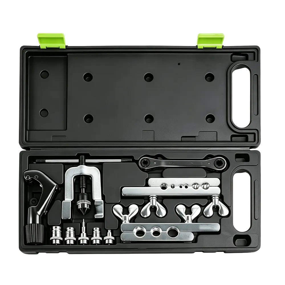 Lot de 10 outils pour évasement et sertissage de freins 5 VT04053 : Jeu de 10 outils à évaser pour le formage et l'évasement des flexibles de frein automobiles et des tubes en métal tendre.