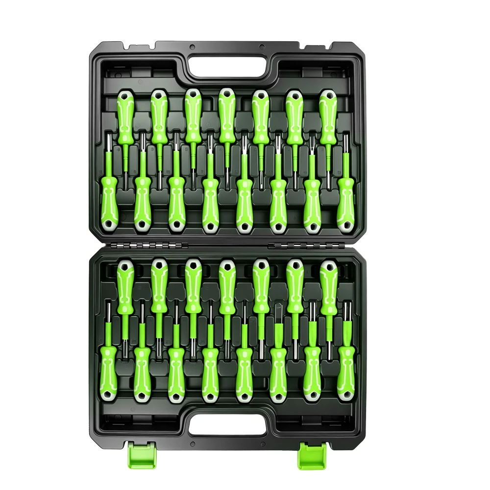30PC Automotive & Motorcycle Terminal Removal Tool Set 3 VT13009B professional screwdriver set with assorted slotted Phillips and precision screwdrivers in carrying case