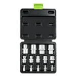 VT13024 14PC E type socket set with 1/4 inch 3/8 inch and 1/2 inch drive sockets from E4 to E24 for automotive repair