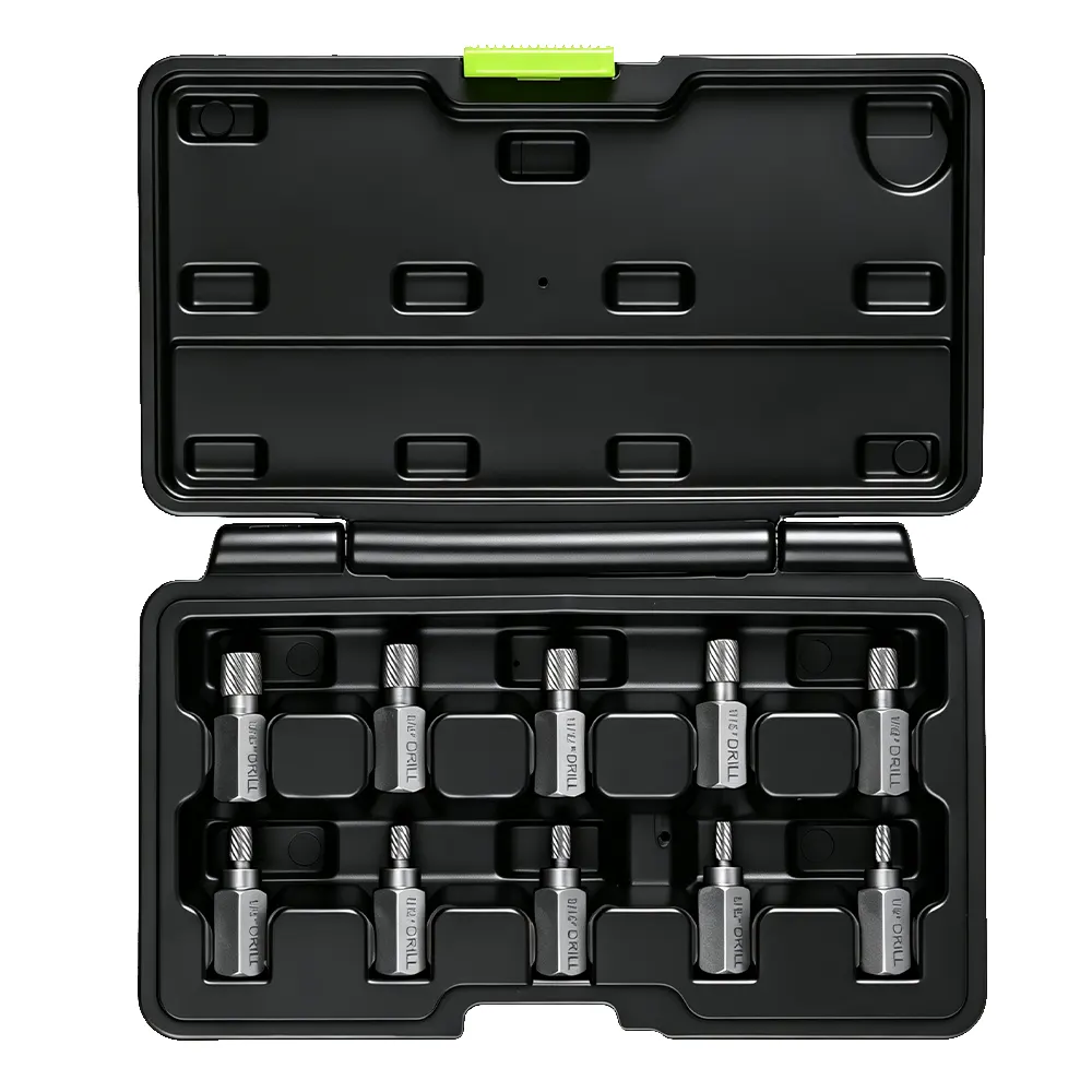 10-teiliges Multi-Spline-Schraubenausdreher-Set 1 VT13254A 10-teiliges Multi-Spline-Schraubenausdreher-Set zum Entfernen von abgebrochenen Bolzen, beschädigten Schrauben, Rohren und Gewindefittings.