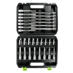 VT13750 30PC 3/8 inch drive hex bit socket set with short and extra long hex bits for automotive maintenance and repair