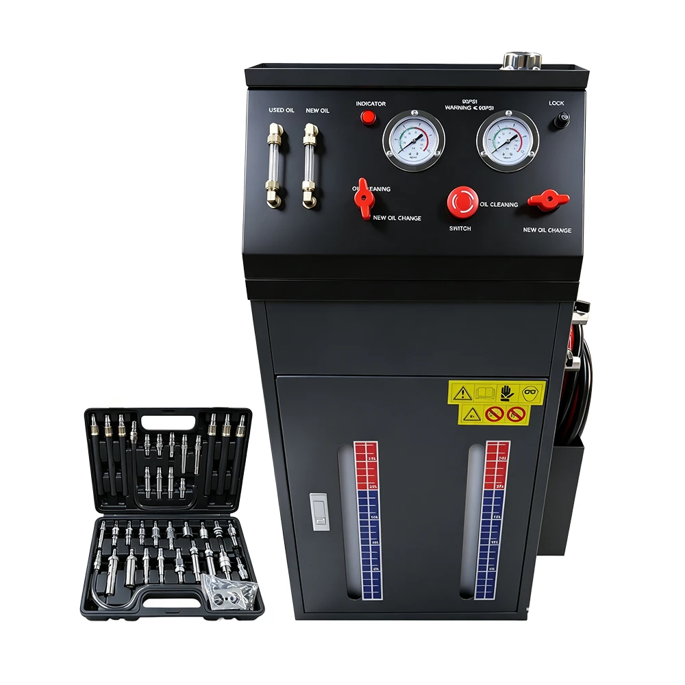 12V Automatic Transmission Fluid Exchanger 2 × 30L 1 VT14033 automatic transmission fluid exchanger machine with pressure gauges and adapter kit for ATF flushing cleaning and fluid replacement