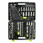 VT14185 216PC professional socket and hand tool set with 1/4 inch 3/8 inch and 1/2 inch drive ratchets sockets wrenches bits and accessories