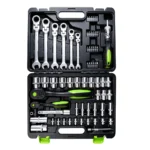 VT18061 68PC socket tool set with 1/4 inch and 1/2 inch drive ratchets sockets spark plug sockets bits wrenches and extensions