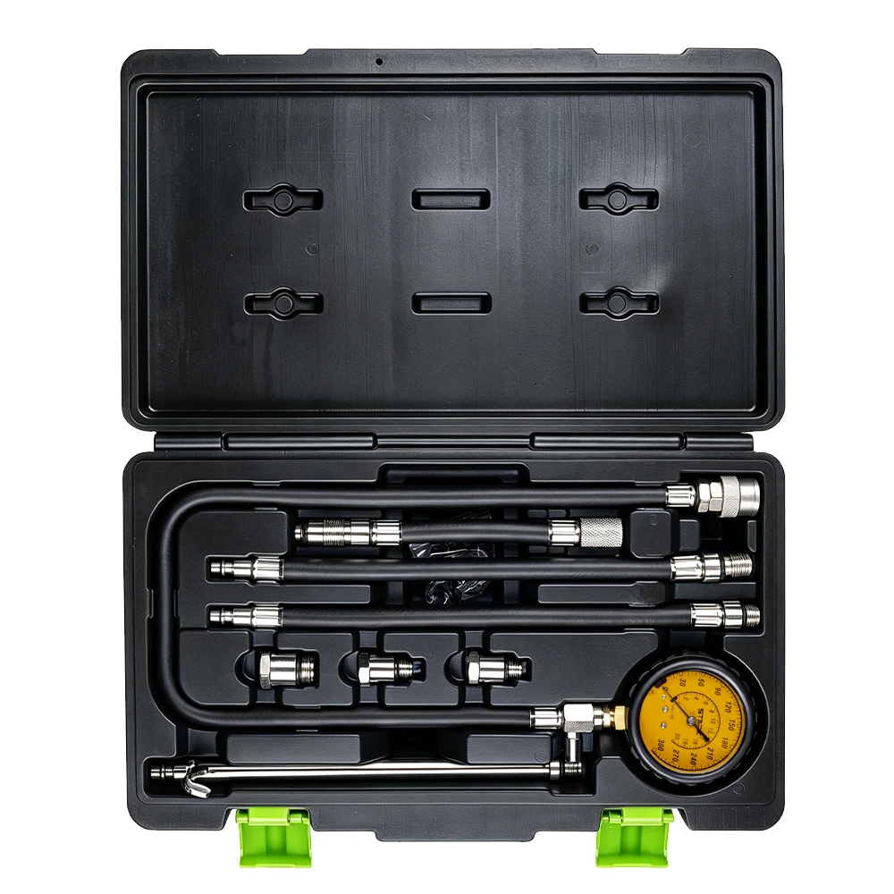Professional Gasoline Engine Compression Tester Kit 2 VT18596 gasoline fuel pressure measurement kit with pressure gauge hoses and adapters for automotive fuel system diagnosis