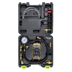 VT18632 electronic fuel pressure gauge tester kit with digital multimeter pressure gauge hoses and adapters for fuel system diagnosis