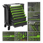 VT19001C 7 drawer professional tool trolley with socket wrench screwdriver plier and hand tool sets organized in foam trays