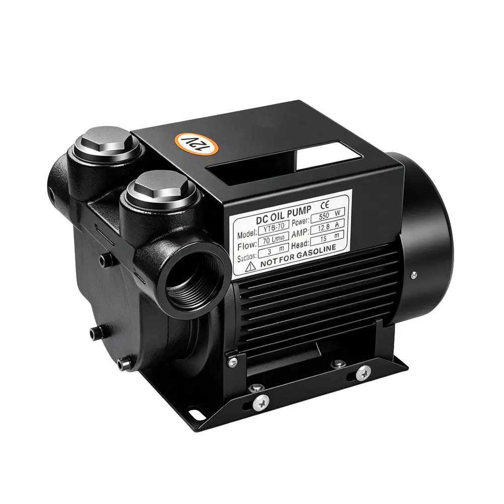 Bomba de transferencia de combustible diésel de 12 V/24 V y 550 W, 70 l/min, 5 Bomba de transferencia de aceite VT19463C de corriente continua, con un caudal nominal de 70 l/min, para la transferencia de gasóleo y fluidos compatibles que no sean gasolina.