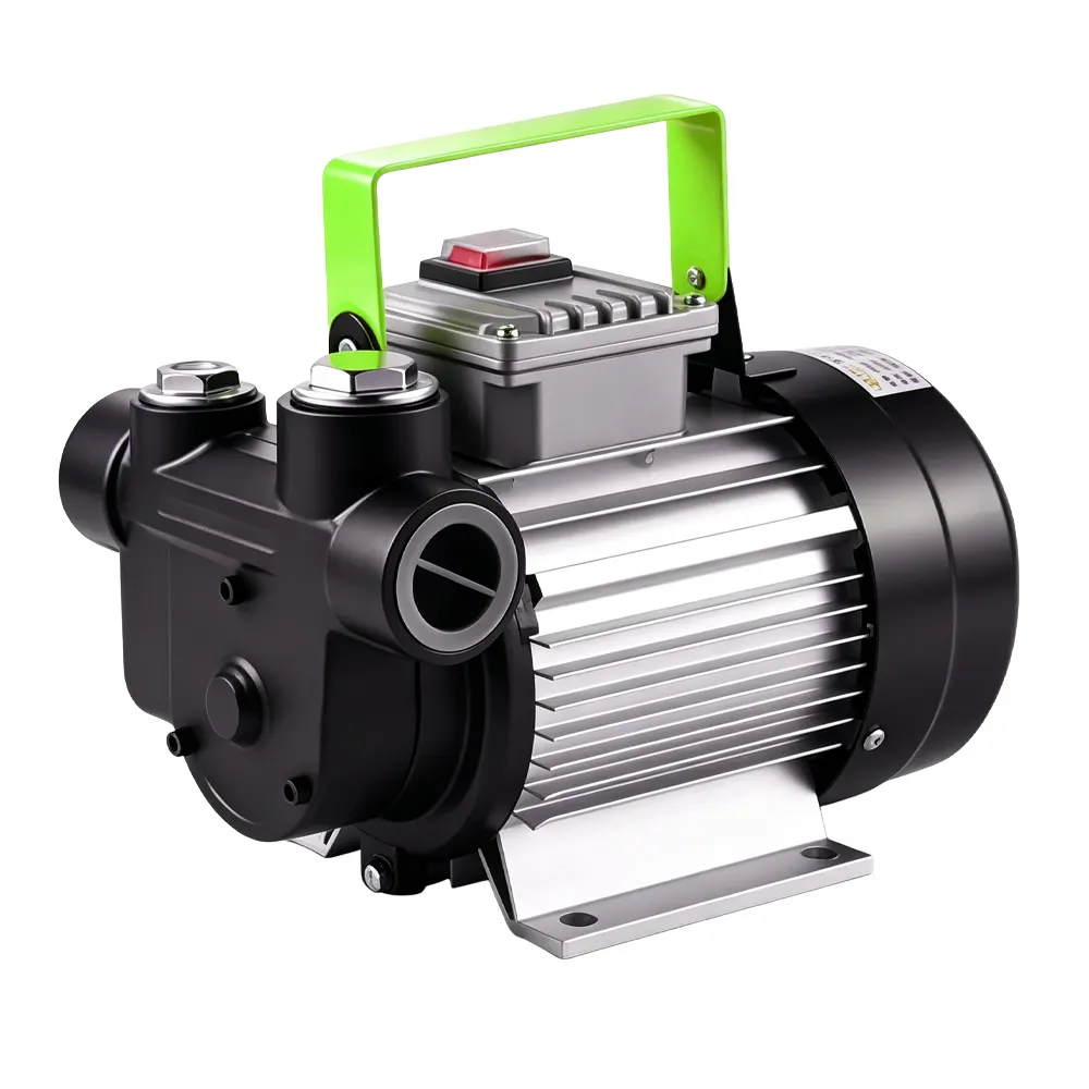 220V-240V 550W Electric Oil Transfer Gear Pump 4 VT19466A electric diesel fuel transfer pump with portable handle and high-flow pump body for workshop and equipment refueling applications.