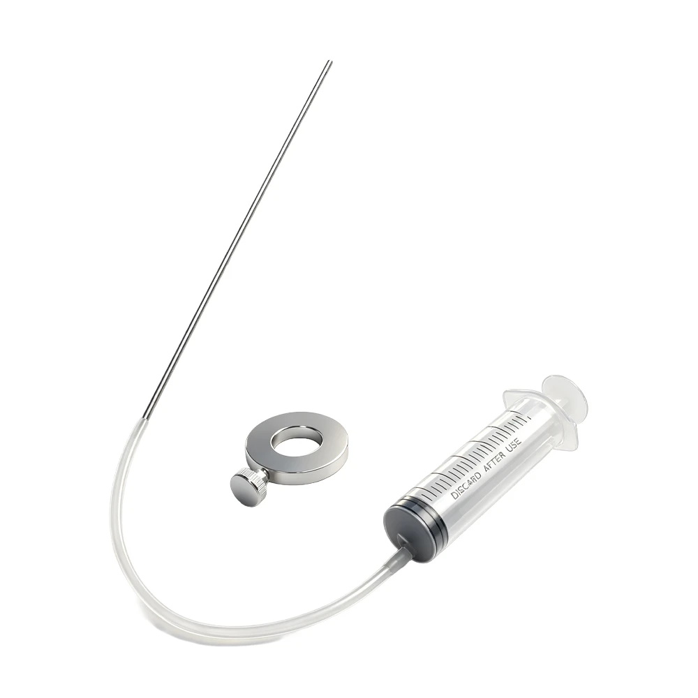 VT19529 motorcycle fork oil level adjustment tool with syringe tube and level gauge for checking and setting suspension fork oil height
