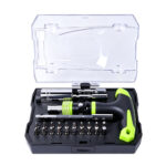 VT19702C 180 degree swivel universal socket and bit tool set with built-in ratchet