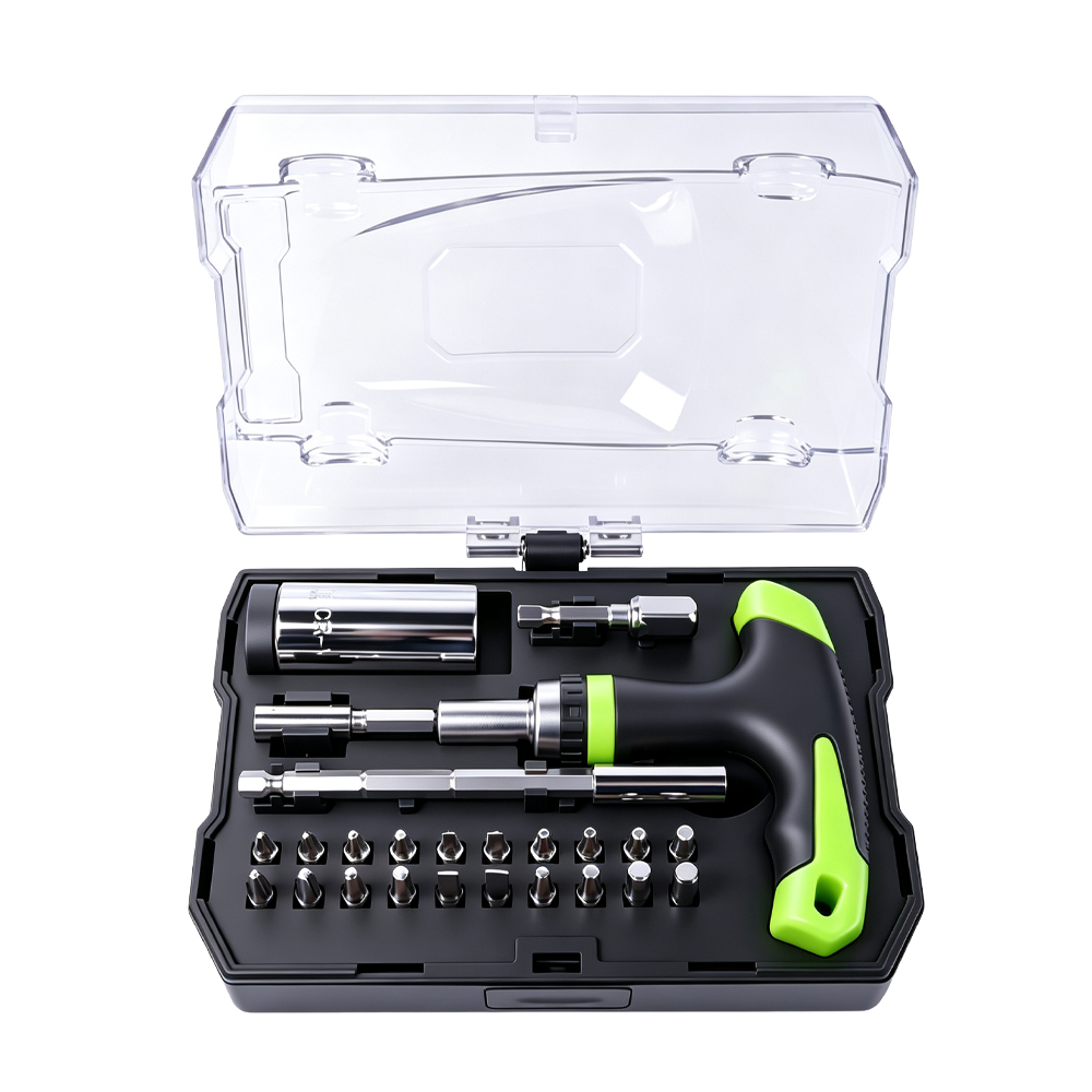 25mm Ratcheting Universal Socket and Bit Driver Set 5 VT19702D 25mm ratchet universal socket and bit tool set for automotive and mechanical repair