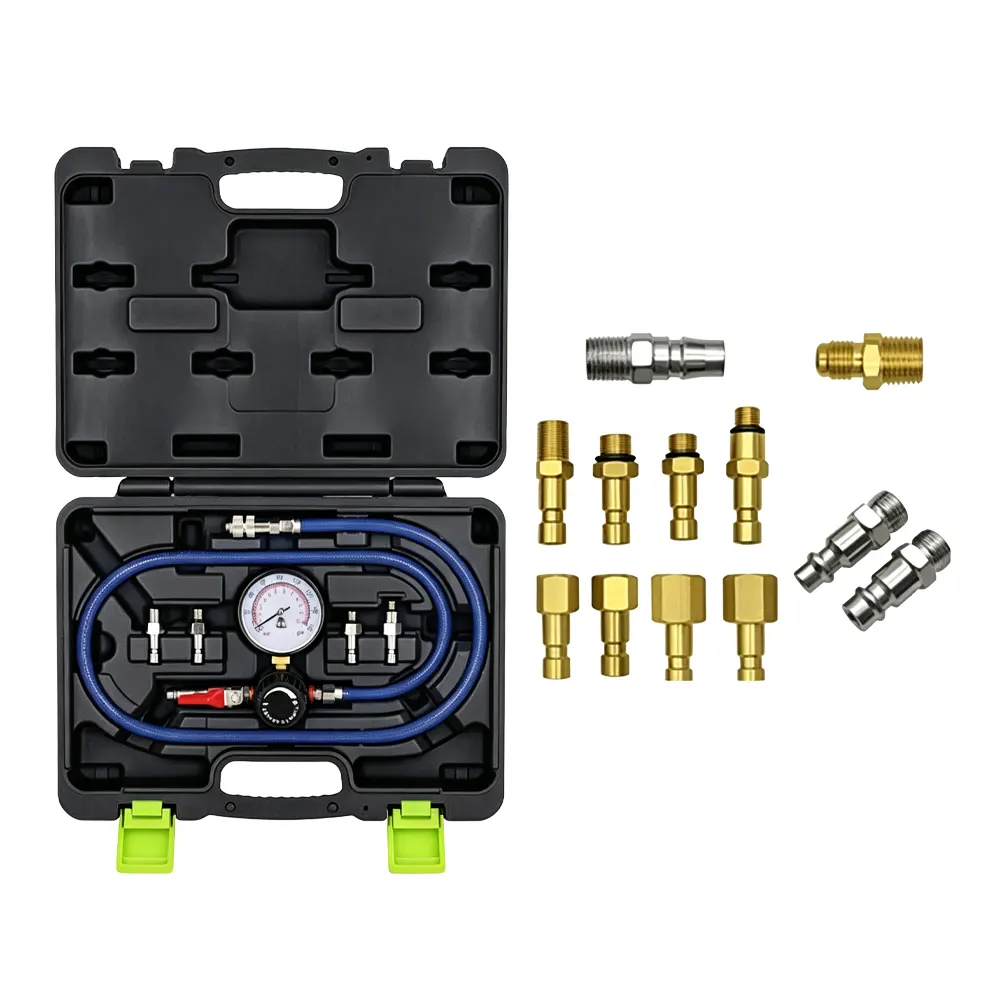 VT20033B 3 VT20033B : Kit de contrôle de pression du circuit d'alimentation en carburant comprenant un manomètre, des flexibles et plusieurs adaptateurs, destiné au diagnostic des circuits d'alimentation en carburant des véhicules automobiles.