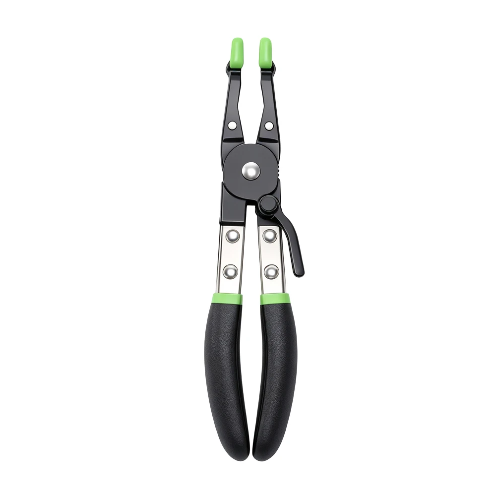 240mm Soldering Aid Pliers for Automotive Wiring 2 Pince à colliers de serrage à mâchoires pivotantes VT20303 avec mécanisme de verrouillage, permettant de saisir, de retirer et de poser des colliers de serrage à ressort pour l'automobile