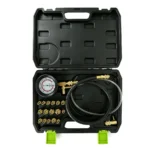 VTS1005 universal engine oil pressure gauge test kit with flexible hose and multiple adapters for automotive oil pressure diagnosis