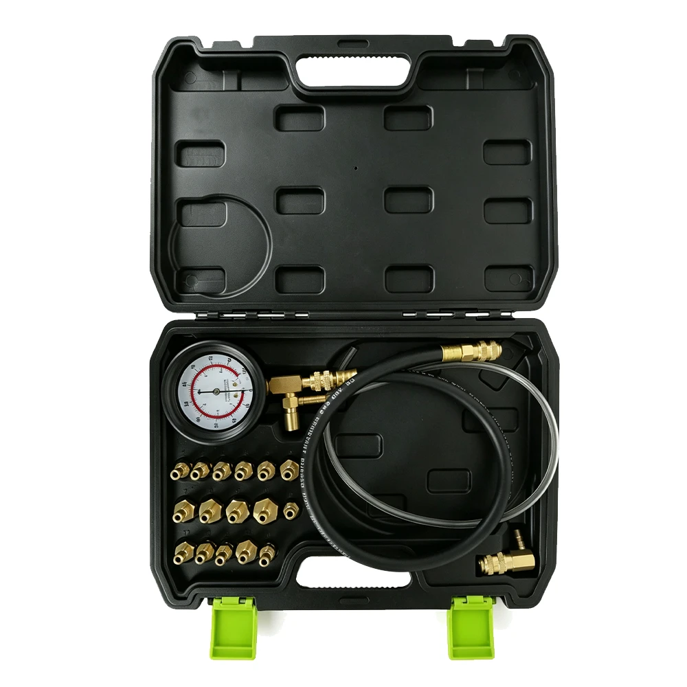 Universal Engine Oil Pressure Tester Gauge Kit 0–100psi 4 VTS1005 universal engine oil pressure gauge test kit with flexible hose and multiple adapters for automotive oil pressure diagnosis