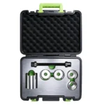 VIKTEC VT20670B wheel bearing and hub removal and installation tool kit with threaded press spindle and assorted adapters for automotive bearing service.