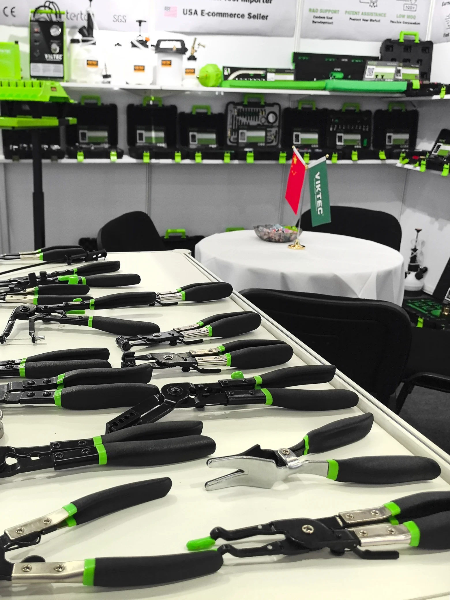 VIKTEC Is Now at Automechanika Frankfurt 2026 – Visit Hall 10.2, Booth F59 8 VIKTEC automotive hand tools displayed at Automechanika Frankfurt 2026