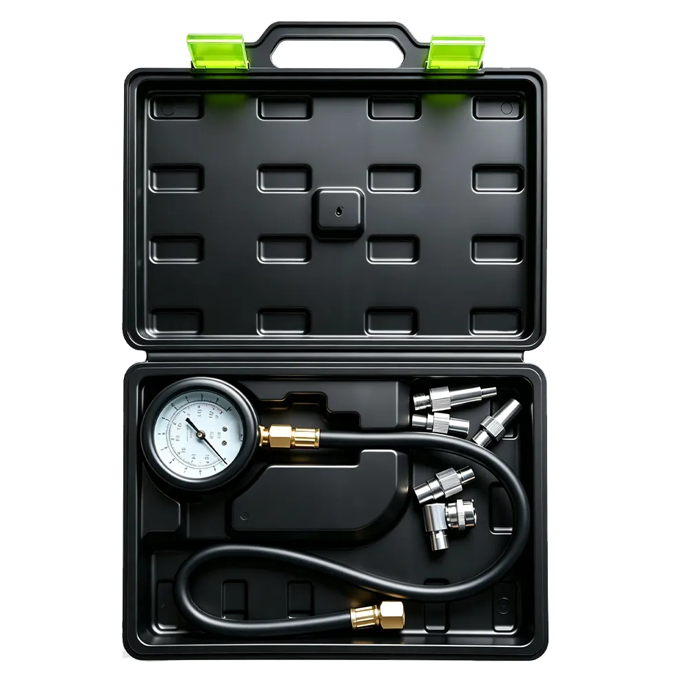Kit de test de pression d'huile moteur 2 Kit de contrôle de la pression d'huile moteur VT01057B, comprenant un manomètre, un flexible et des adaptateurs, destiné au diagnostic de la pression d'huile dans le système de lubrification du moteur.