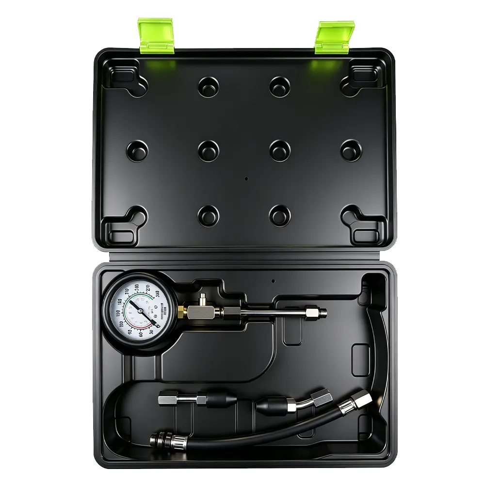 Testeur rapide de pression de compression des cylindres 3 Kit de test de compression des cylindres de moteurs à essence VT01058, comprenant un manomètre de 0 à 300 PSI et des adaptateurs permettant de vérifier la compression des cylindres par les orifices des bougies d'allumage.
