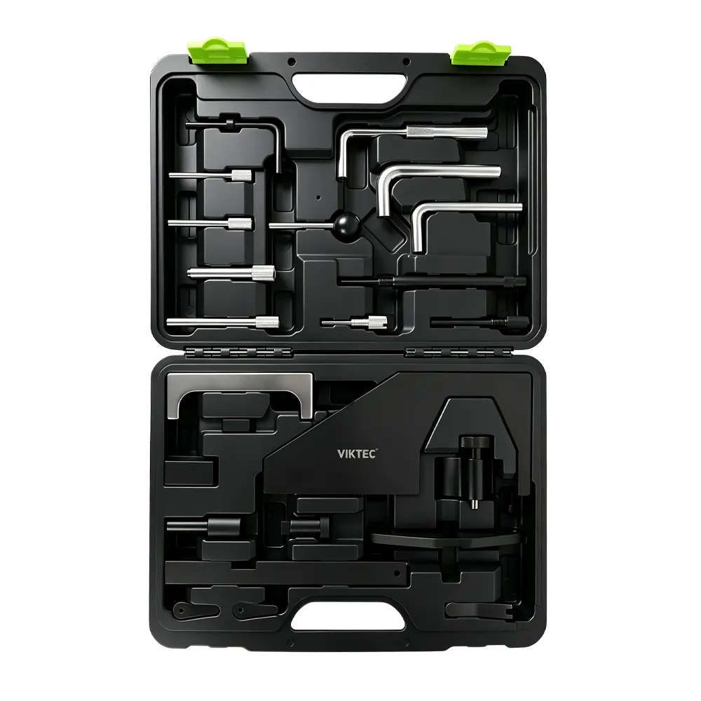 Engine Timing Tool Kit for Ford and Mazda 4 VT01082 engine timing tool kit for Ford and Mazda with camshaft, crankshaft and flywheel locking and setting tools.