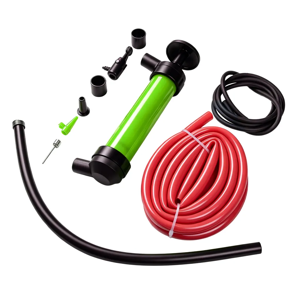 Mehrzweckpumpe für Flüssigkeiten und Luft 2 VT01110 Mehrzweck-Flüssigkeitsförderpumpe mit Schläuchen zum Fördern von Öl, Kraftstoff, Wasser und anderen Kfz-Flüssigkeiten.