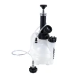 VT01294C1: purgador manual de líquido de frenos con bomba de presión, depósito de líquido y manguera adaptadora para el cambio controlado del líquido de frenos de los vehículos.
