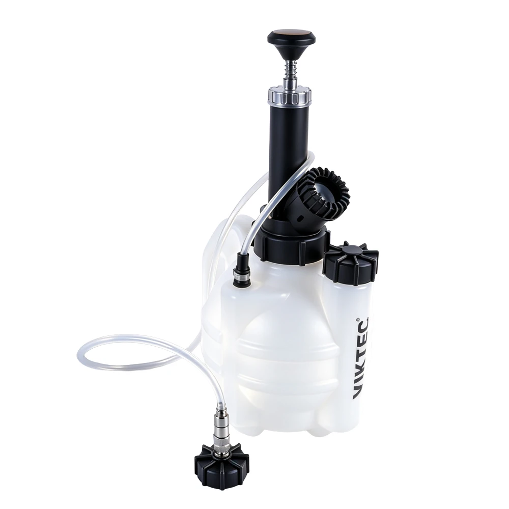 Sistema de purga manual de frenos y embrague 3L 5 VT01294C1: purgador manual de líquido de frenos con bomba de presión, depósito de líquido y manguera adaptadora para el cambio controlado del líquido de frenos de los vehículos.